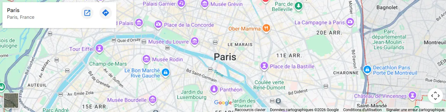Représentation d'une carte interactive google maps